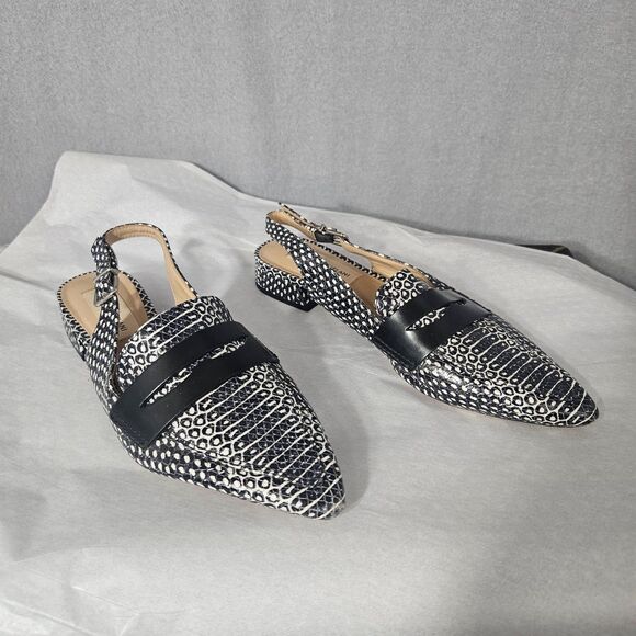 Antonio Melani Italian Leather Charpay Snakeprint Slingback Sandals Leather 6.5 - Picture 3 of 6